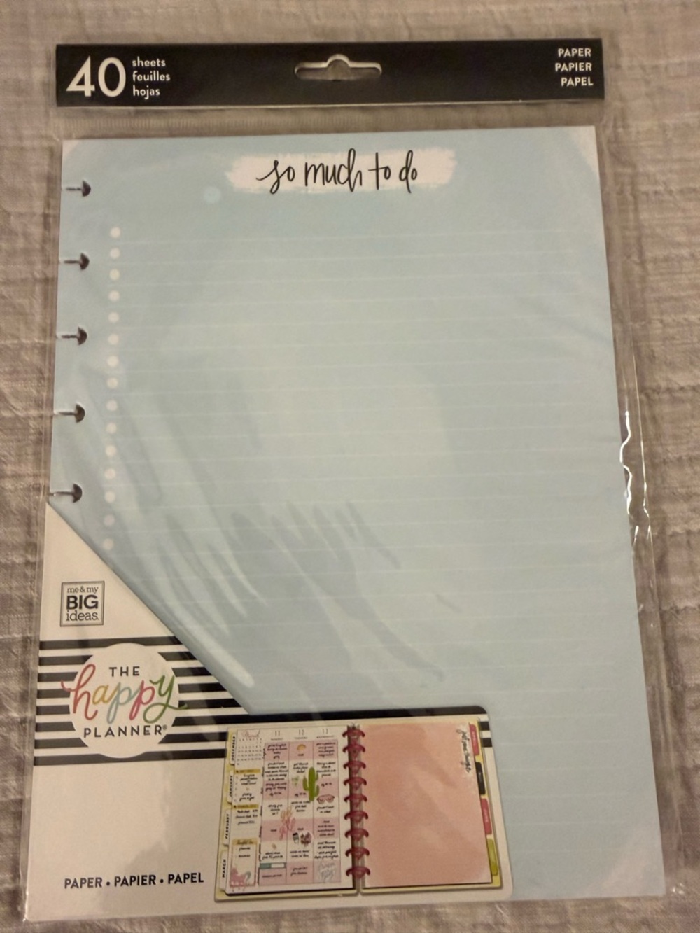 The Happy Planner Light Blue "So Much To Do" Note Paper - 40 Sheets